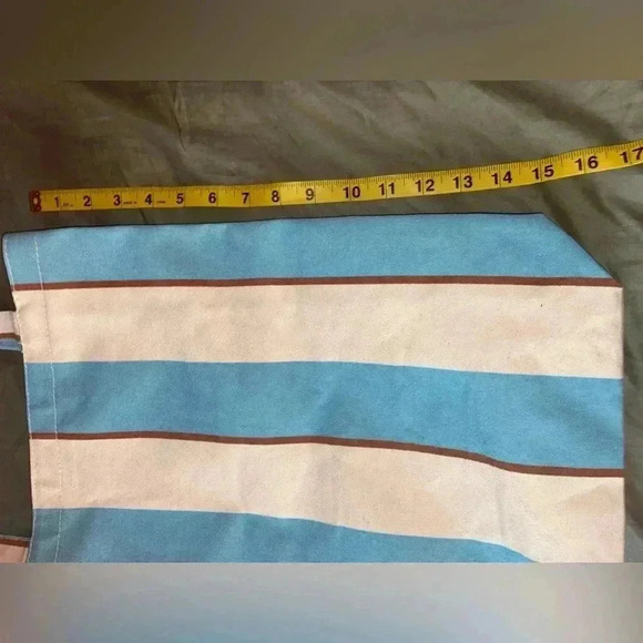 Madewell Blue and Cream Striped Canvas Tote Bag - Picture 6 of 6